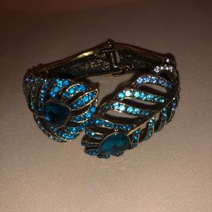 Blue and Gold Peacock Bracelet